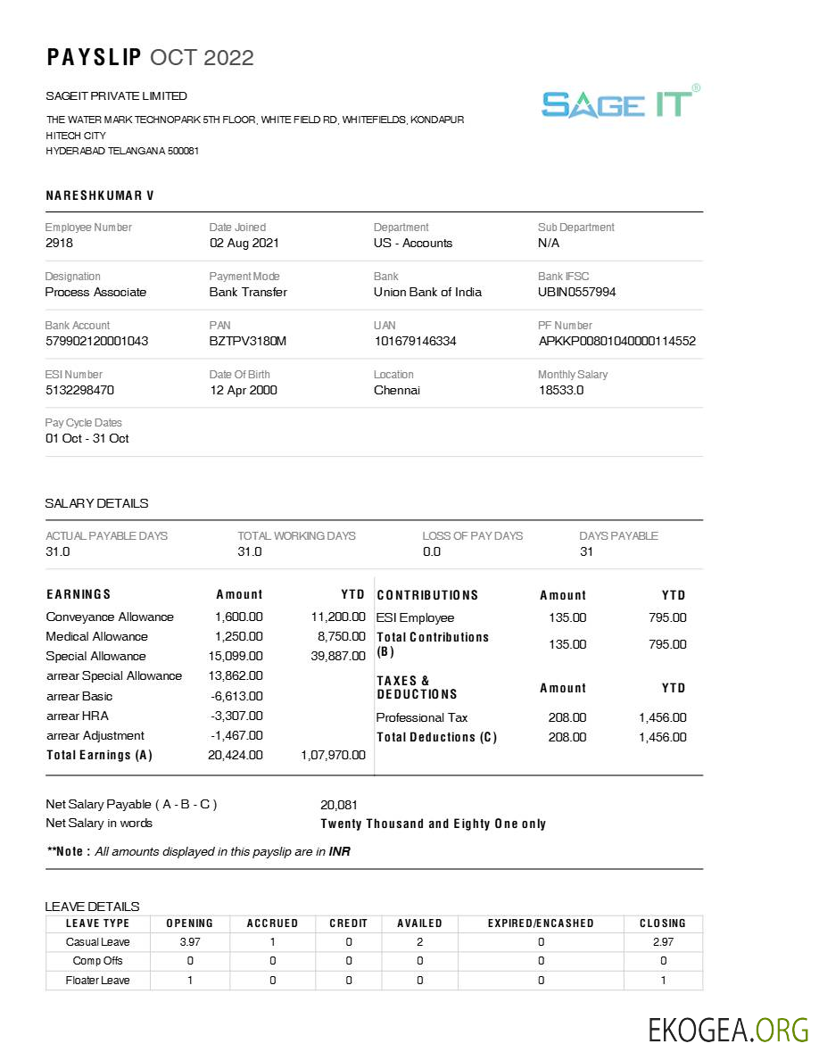 Modèle de fiche de paie SageIT aux formats Word et PDF.pdf, 1